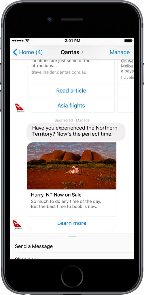 FBMessengerSponsoredMessageQantas